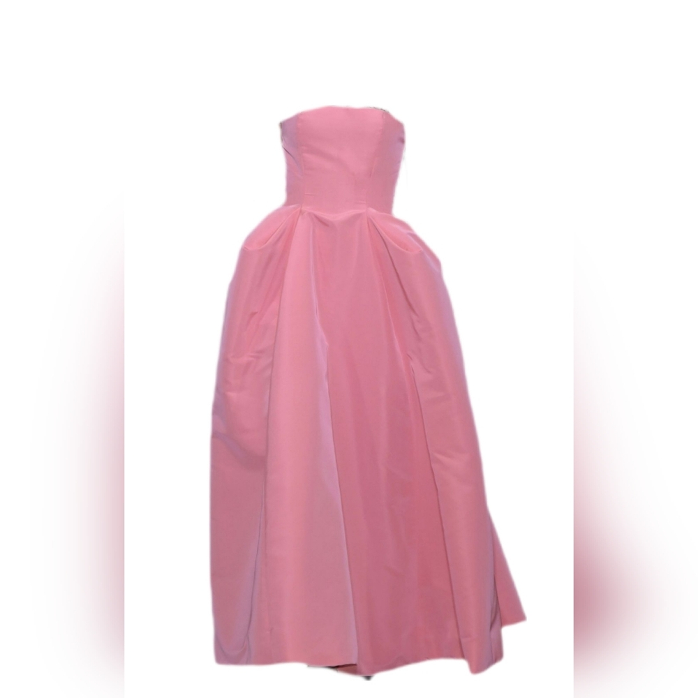 $7,500 OSCAR DE LA RENTA PINK SILK PLEADED RUNWAY GOWN US 10 L